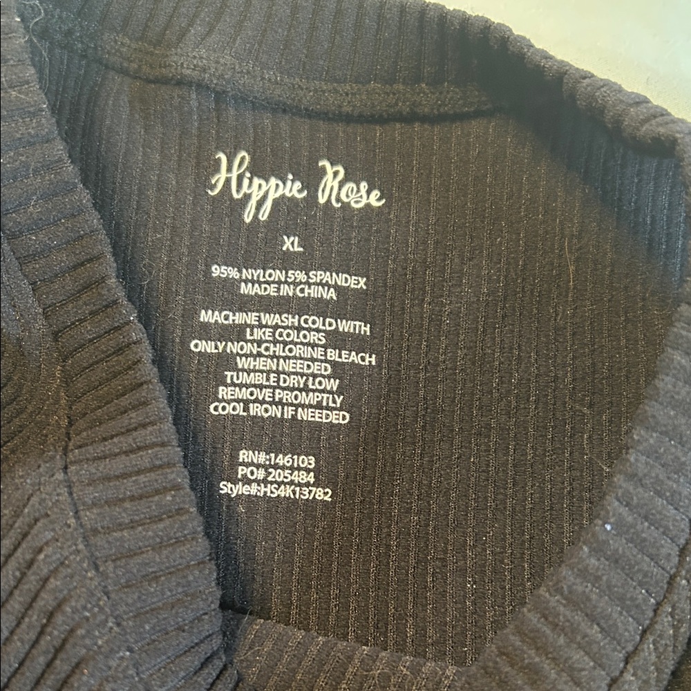 Hippie Rose Black Sleeveless Ribbed Top